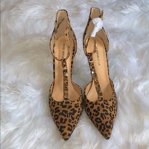 Cheetah print studded stiletto heels brand new